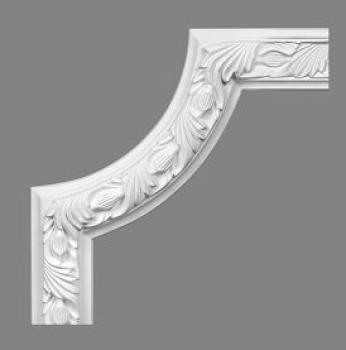 Wand 258-12 PU  25,5x25,5cm  Ecke/Viertelkreis passend zur Leiste Wand 258 PU